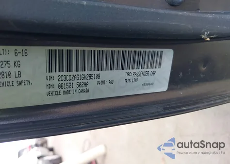 2016 Dodge Challenger Sxt z USA, uszkodzony, nr VIN 2C3CDZAG1GH285108